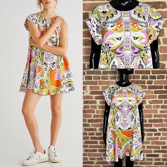 Free People Dresses & Skirts - NWOT Free People Strawberry Fields Mini Dress in Alabaster Combo Size XS